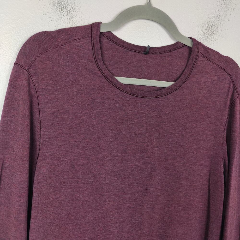 Lululemon 5 Year Basic Long Sleeve T-Shirt Mens Medium Heathered Dark Adobe - Picture 2 of 6